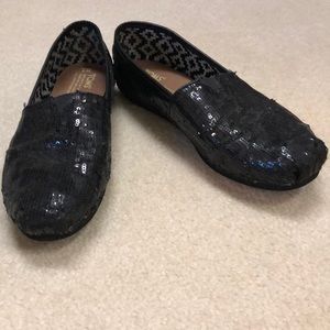 TOMS Black Sequin Shoes